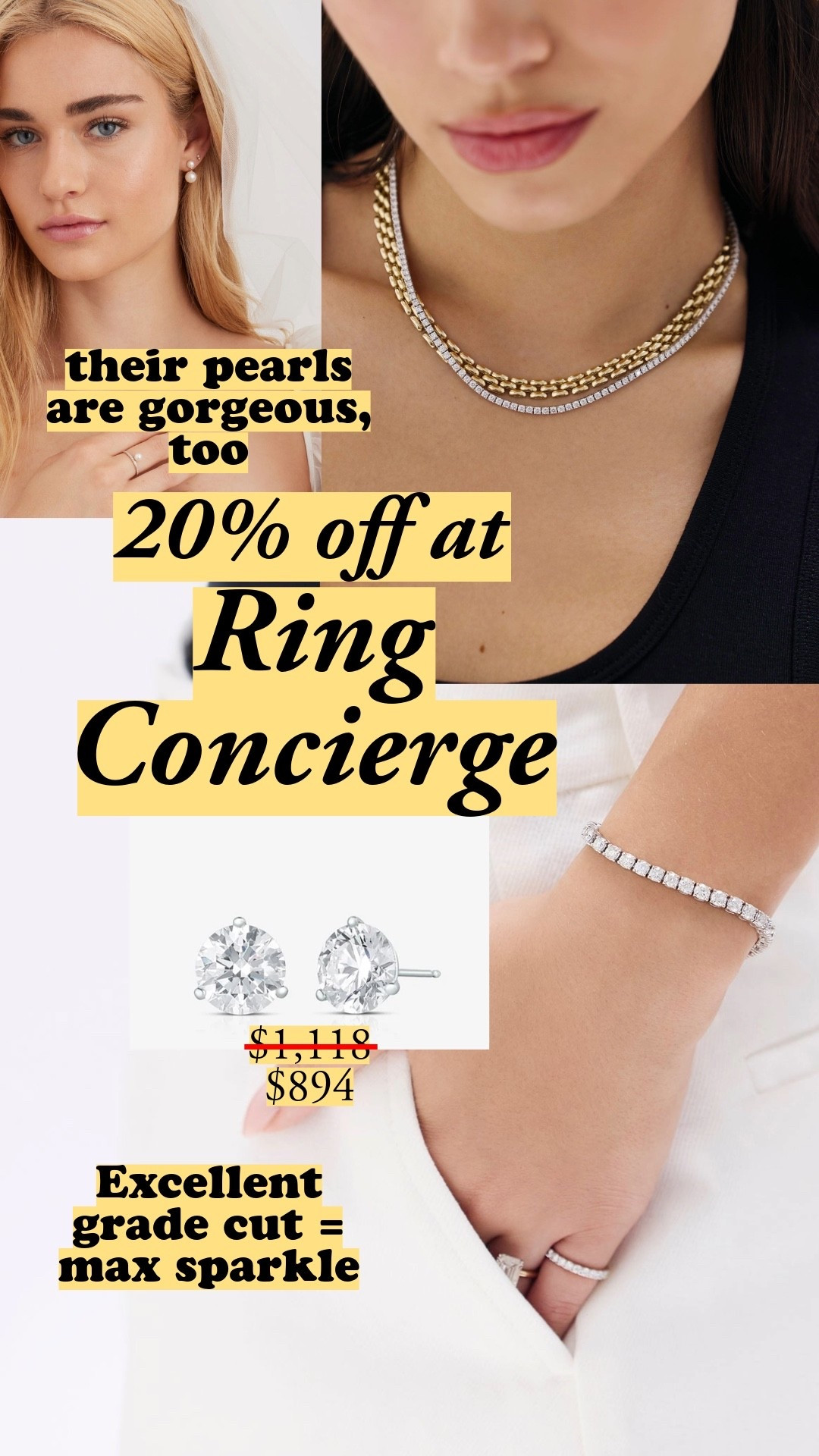 Sale ends 2/19! Ring Concierge offers excellent-grade cuts on their round diamonds, which means max sparkle. I stopped by their store to check the clasps myself, and they're secure + smooth to handle. The freshwater pearls looked round & plump in person – they can vary a lot depending on the seller.

#LTKootd