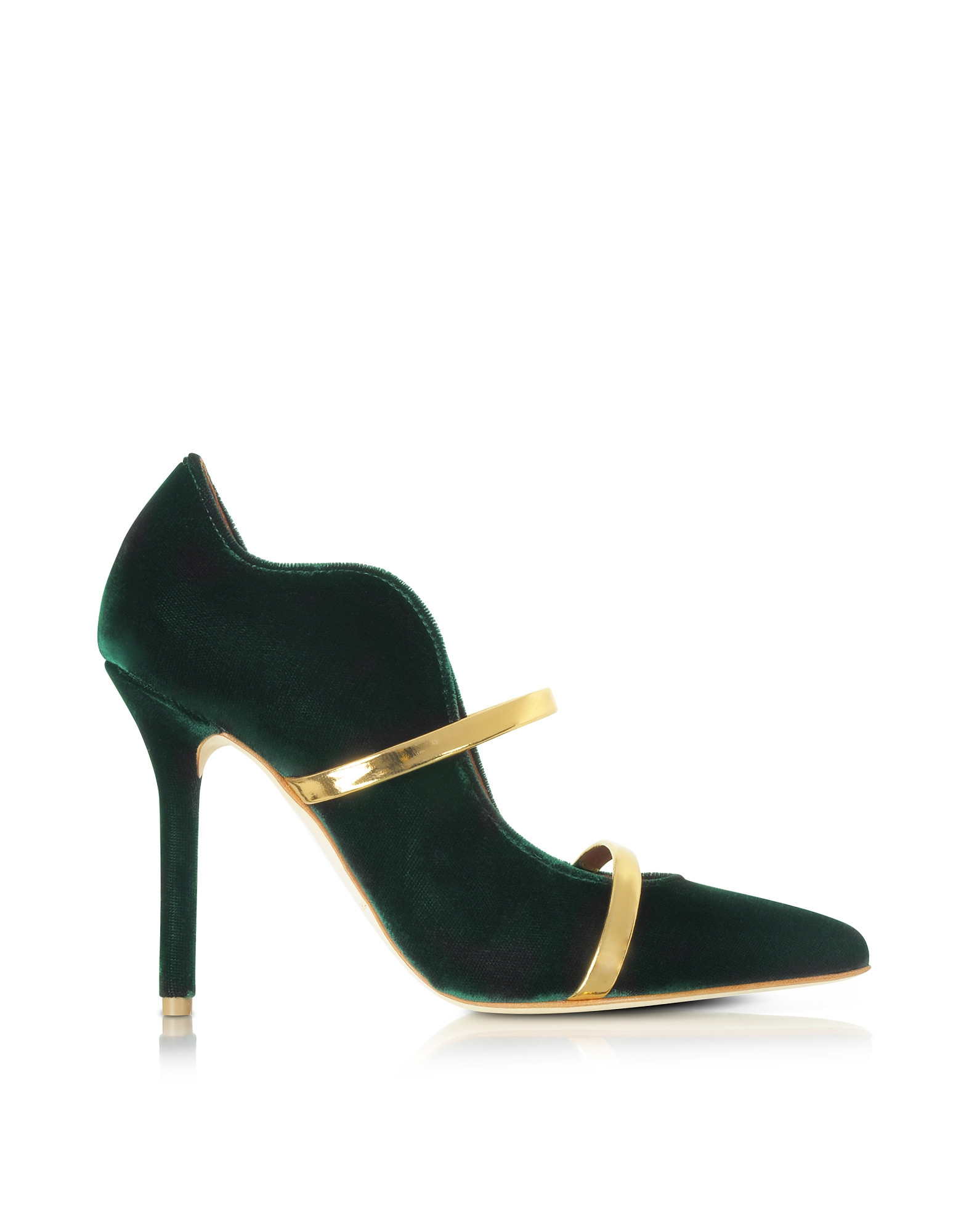 Malone Souliers Designer Shoes, Maureen Forest Green Velvet High Heel Pump | Forzieri US & CA
