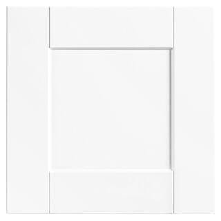 Shaker 14.5 in. W x 14.5 in. H Cabinet Door Sample in Satin White | The Home Depot