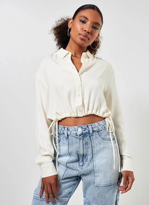 Camisa Cropped Amarração Off-White | YouCom (BR)