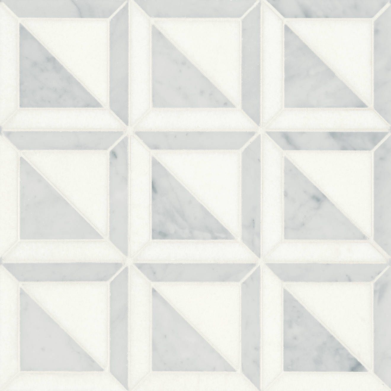 Matisse Mosaic 3 Marble Blend in White Carrara & Thassos | Bedrosians Tile and Stone