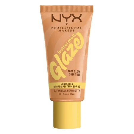 NYX Professional Makeup Buttermelt Glaze Tinted Moisturizer, SPF 30, Vanilla Bean Butta, All Skin Types, 1.01 fl oz | Walmart (US)