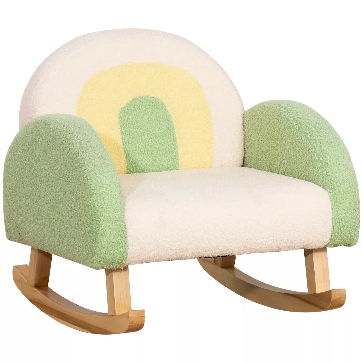 Qaba Kids Sofa, Rocking Toddler Sofa Chair with Solid Wooden Frame, Faux Lamb Fleece Fabric for N... | Target