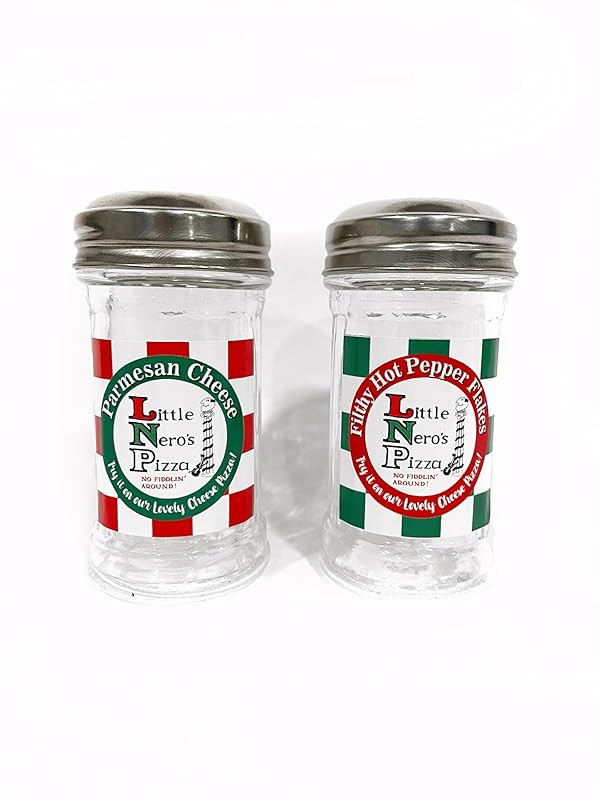 Little Nero's Pizza Novelty Mini SHAKER JARS | Set of 2 Empty- Fill Yourself with Parmesan Cheese... | Amazon (US)