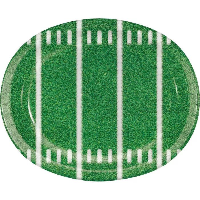 8ct Game Time Oval Plates Brown Green | Target