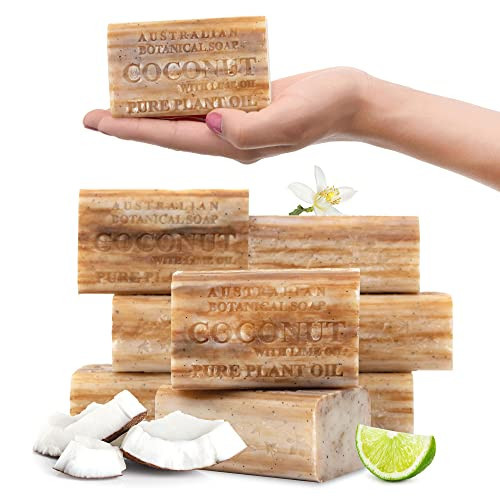 Australian Botanical Soap, 6.6 OZ, Coconut and Lime Oil, Triple Milled Bars made with a Natural Soap Base and Enriched with Organic Shea Butter, Pack of 8 | Amazon (US)