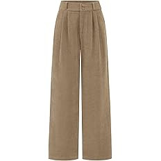 KIRUNDO Corduroy Pants Women High Waisted Wide Leg Pants Business Casual Fall Winter Straight Loo... | Amazon (US)
