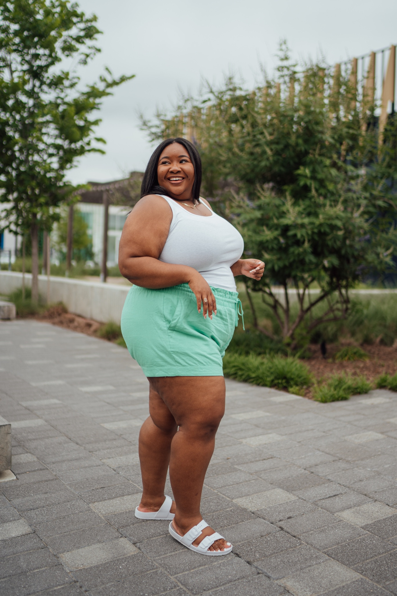 Casual plus size summer outfit. Plus size shorts. Plus size tank. Target fashion. Target finds. Plus size outfit idea. Wide width sandals. Summer outfit 


#LTKunder50 #LTKFind #LTKcurves