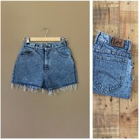 Waist 25/26"" Lee High Waisted Shorts/Levis /Vintage /Levi Denim /Jean Cutoff | Etsy (US)
