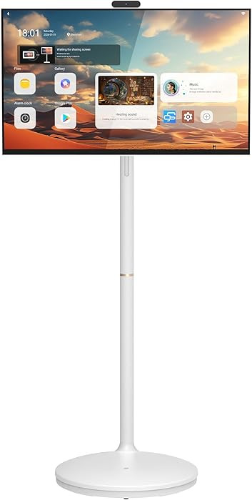 27" FHD Smart Portable TV, Rolling TV on Wheels, Anti-Glare Touchscreen Monitor, Rechargeable Bat... | Amazon (US)