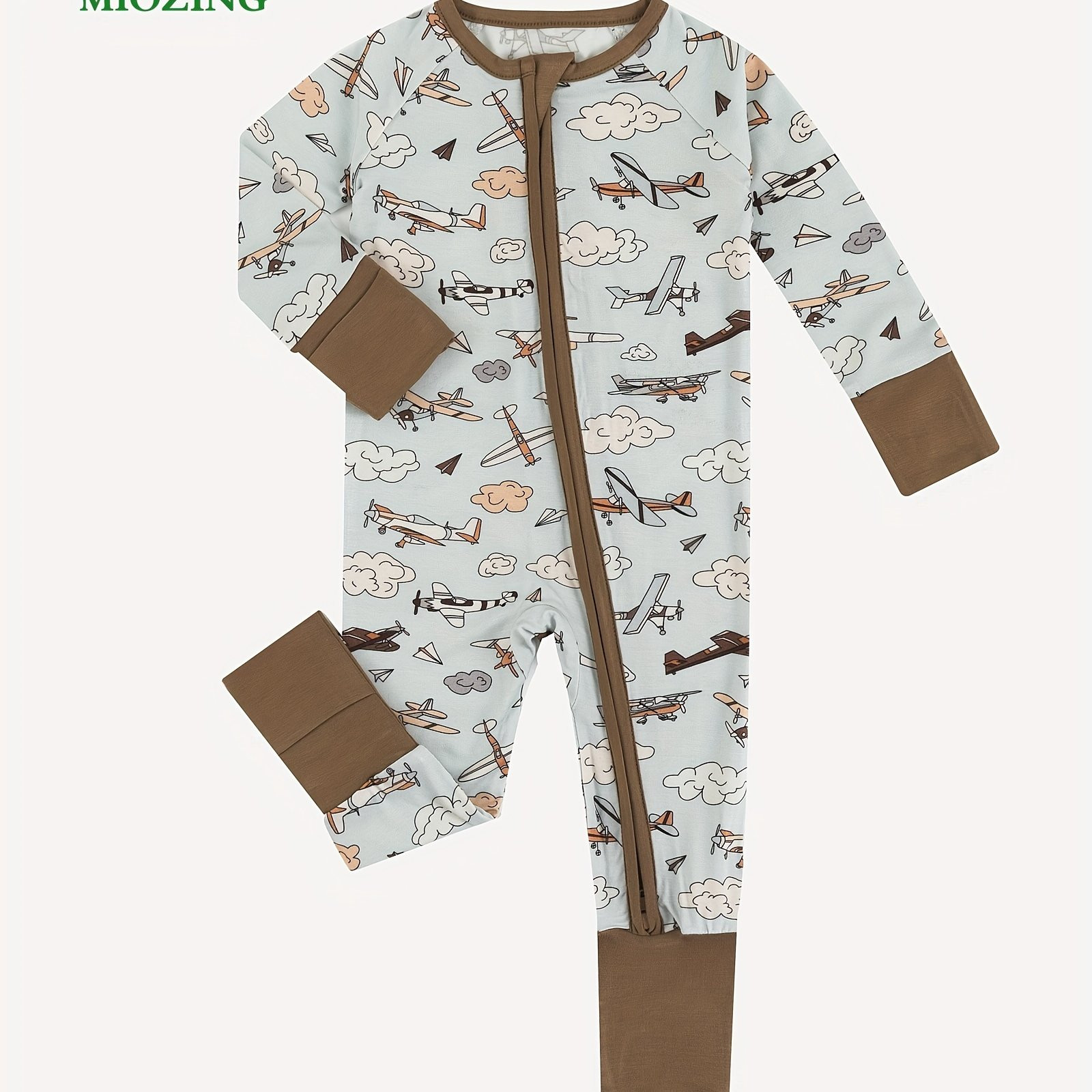 Newborn Baby Bamboo Fiber Vintage Airplane Print Long Sleeve - Temu | Temu Affiliate Program