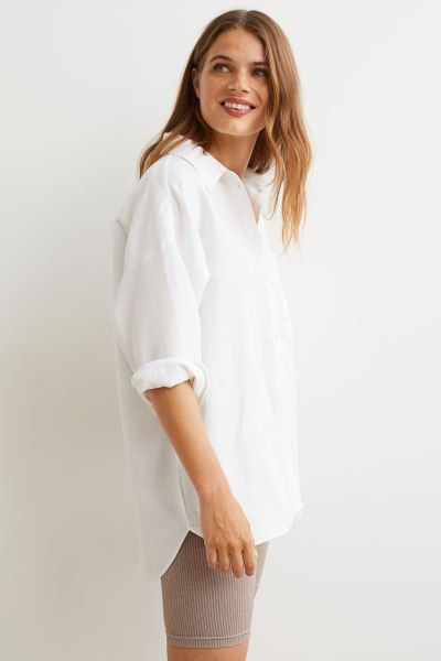 Oversized Linen-blend Shirt | H&M (US + CA)