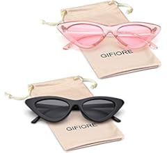 GIFIORE Retro Vintage Cat Eye Sunglasses for Women Trendy Small Cateye Sun Glasses | Amazon (US)