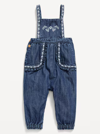 Sleeveless Embroidered Jean Jumpsuit for Baby | Old Navy (US)