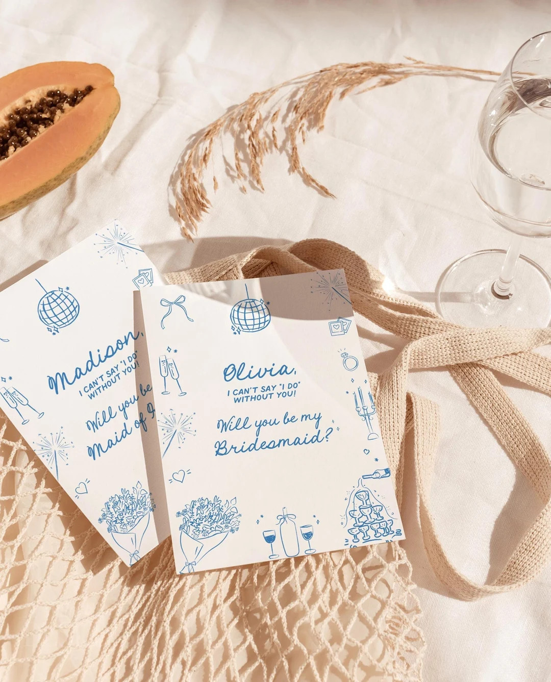 Bridesmaid Proposal Card, Hand Drawn Bridesmaid Proposal Card, Will You Be My Bridesmaid, Bow Bri... | Etsy (US)