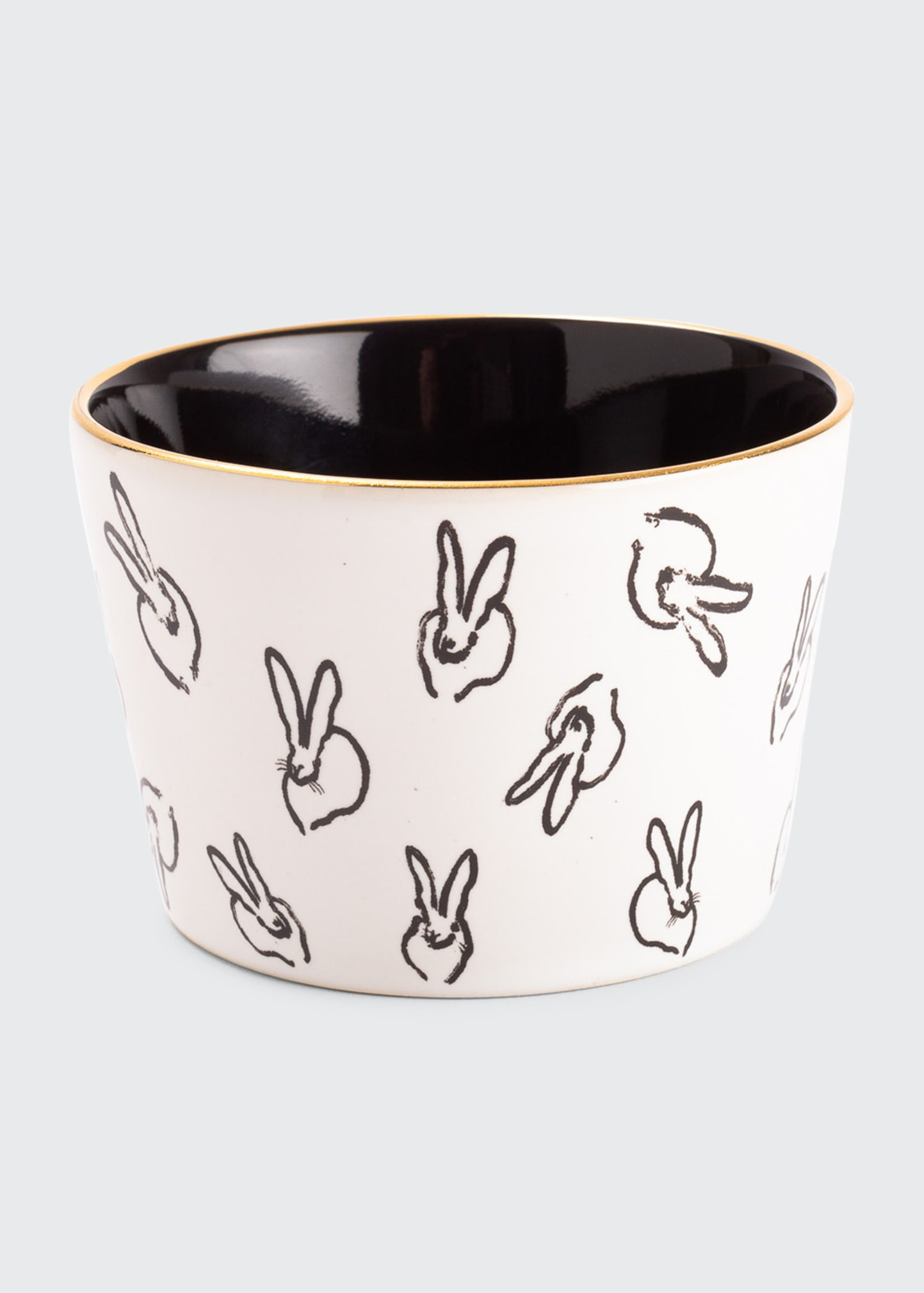 Bunny Bar White Bowl w/ Black Interior | Bergdorf Goodman