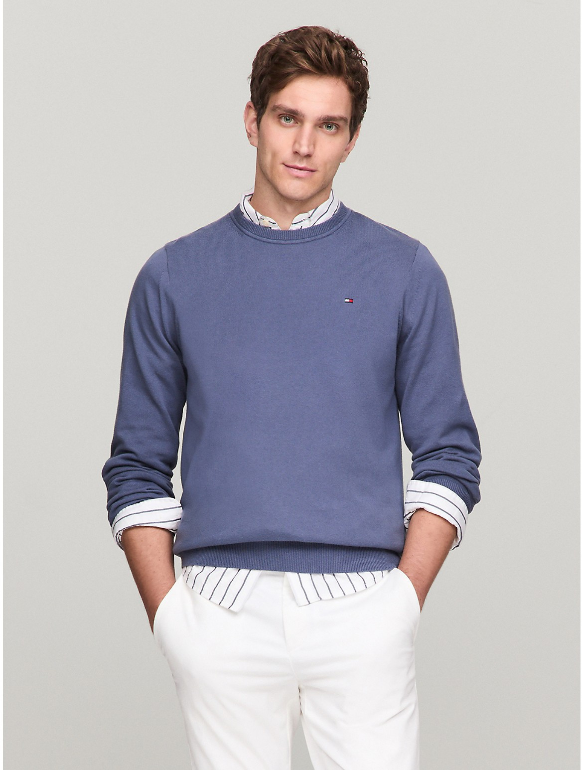 Tommy Hilfiger Men's Classic Crewneck Sweater - Blue - L | Tommy Hilfiger (US)