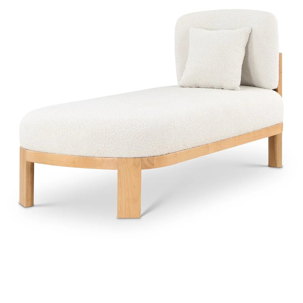 Meridian Furniture Maybourne Cream Boucle Fabric Chaise/Bench | Walmart (US)