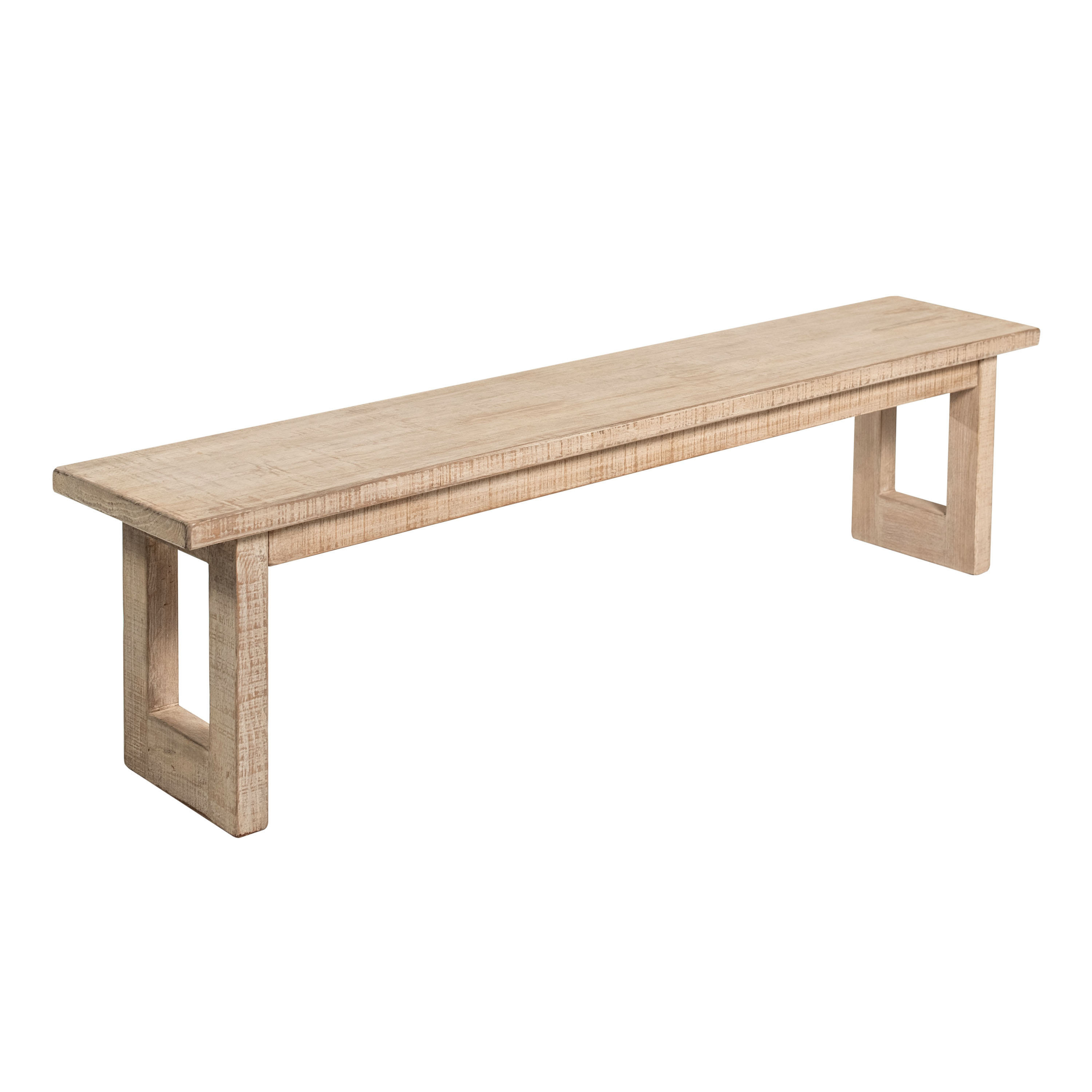 Blythe Whitewash Reclaimed Pine 3 Seater Dining Bench | World Market