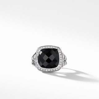 Albion® Ring with Black Onyx and Diamonds, 11mm | David Yurman