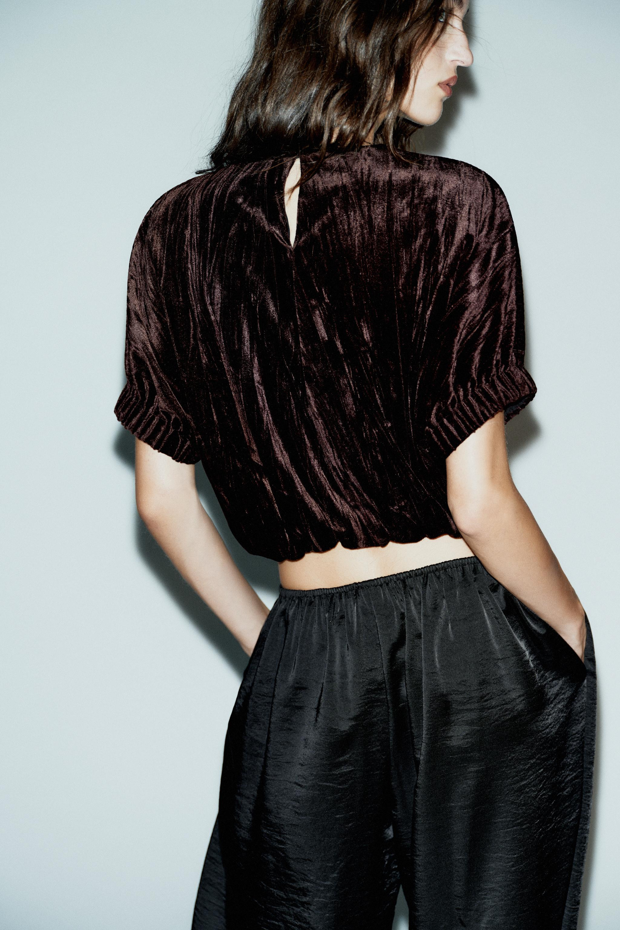 BALLON-TOP AUS SAMT | Zara DE