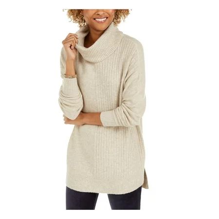 STYLE & COMPANY Womens Beige Heather Long Sleeve Turtle Neck Sweater Size L | Walmart (US)