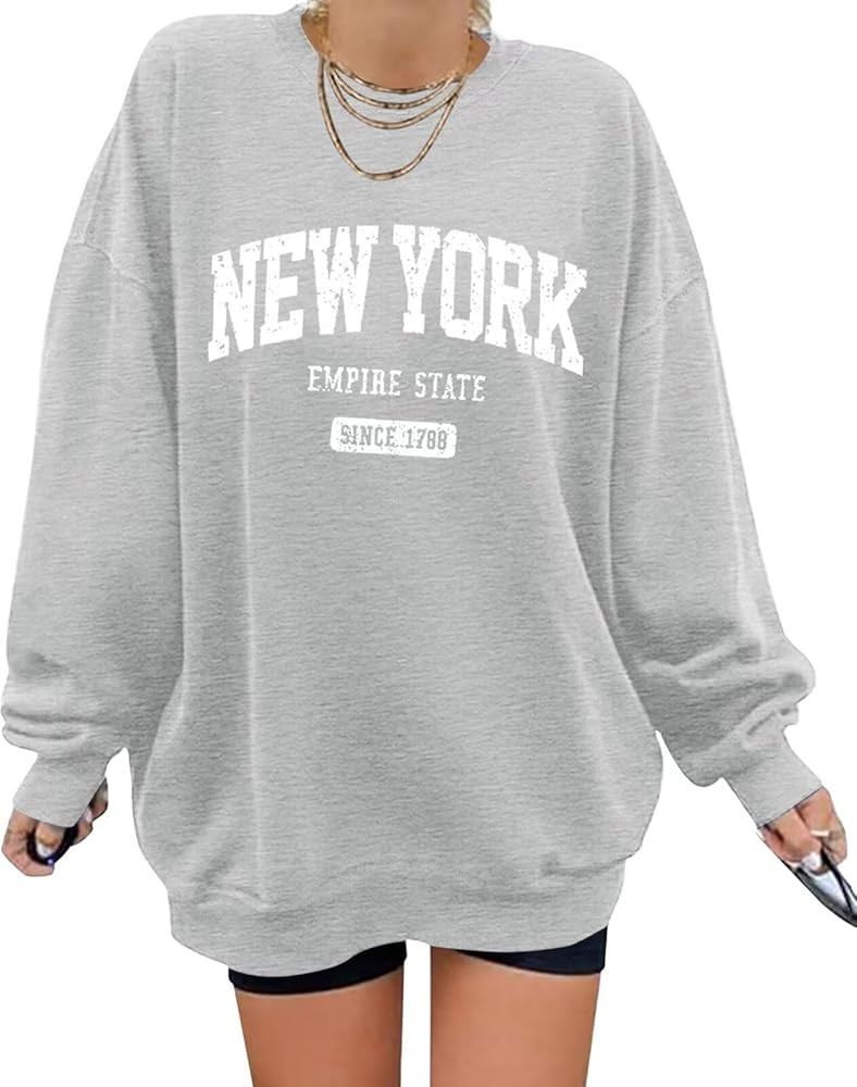 ORANDESIGNE Oversized Graphic Sweatshirt for Women Long Sleeve Crewneck Pullover Casual Fall Hood... | Amazon (US)