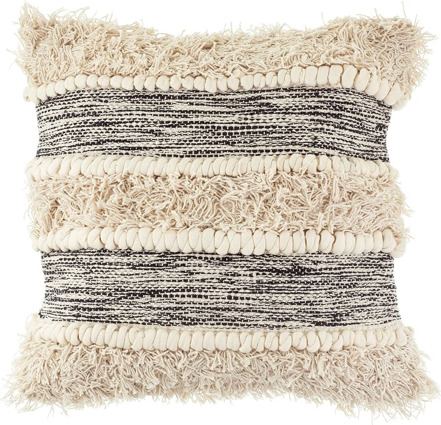 Sass & Belle Scandi Boho Tufted Stripe Cushion Cover | Amazon (UK)
