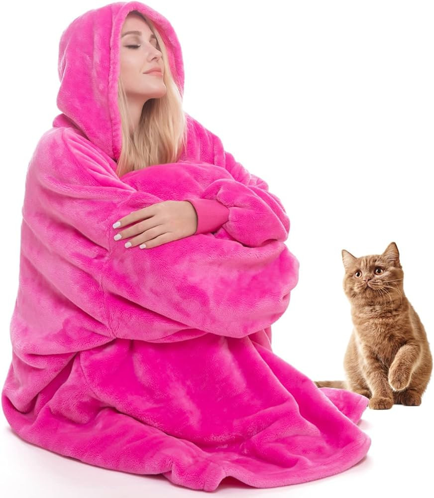 Daverose Oversized Wearable Blanket Hoodie for Women Men Adults, Fleece Hoodie Blanket Sweatshirt... | Amazon (US)