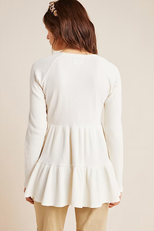 Samina Thermal Babydoll Top | Anthropologie (US)