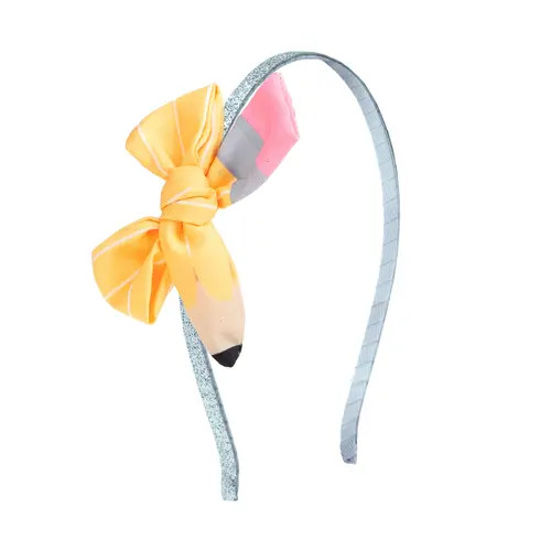 Sweet Wink School Days Pencil Bow Headband in Yellow at Nordstrom | Nordstrom