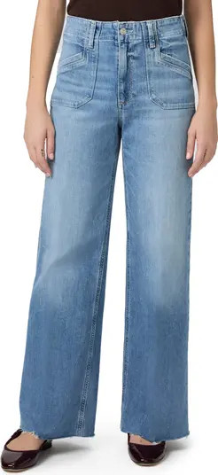 Anessa Raw Hem Welt Pocket High Waist Wide Leg Jeans | Nordstrom