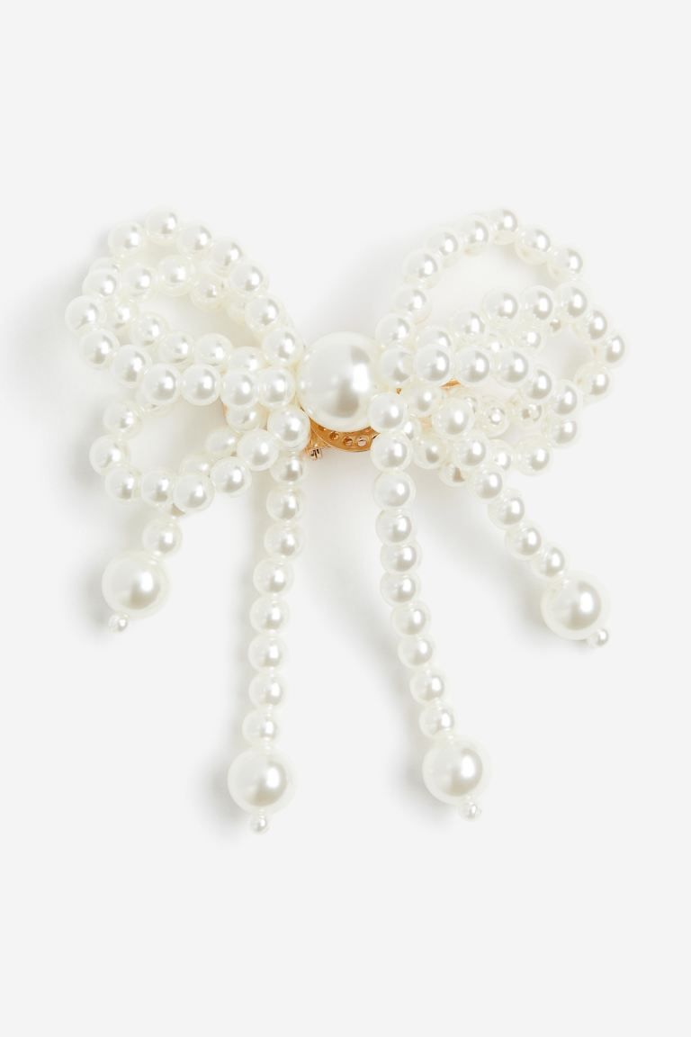 Bow-detail hair clip - White - Ladies | H&M GB | H&M (UK, MY, IN, SG, PH, TW, HK, KR)