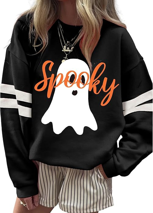 SELINK Womens Varsity Striped Oversized Sweatshirt Crewneck Pullover Tops | Amazon (US)