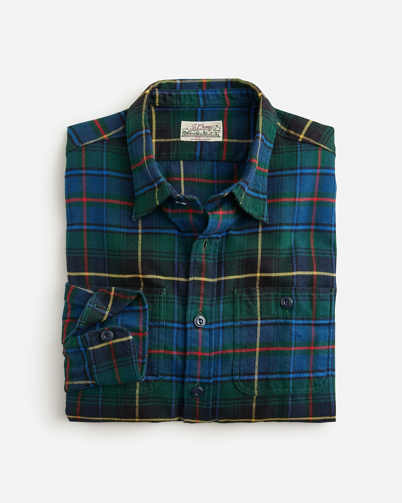Midweight flannel workshirt in regenerative cotton | J. Crew US
