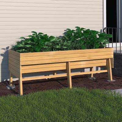 VEIKOUS 31.4-in W x 70.8-in L x 28.5-in H Natural Wood Raised Garden Bed | Lowe's