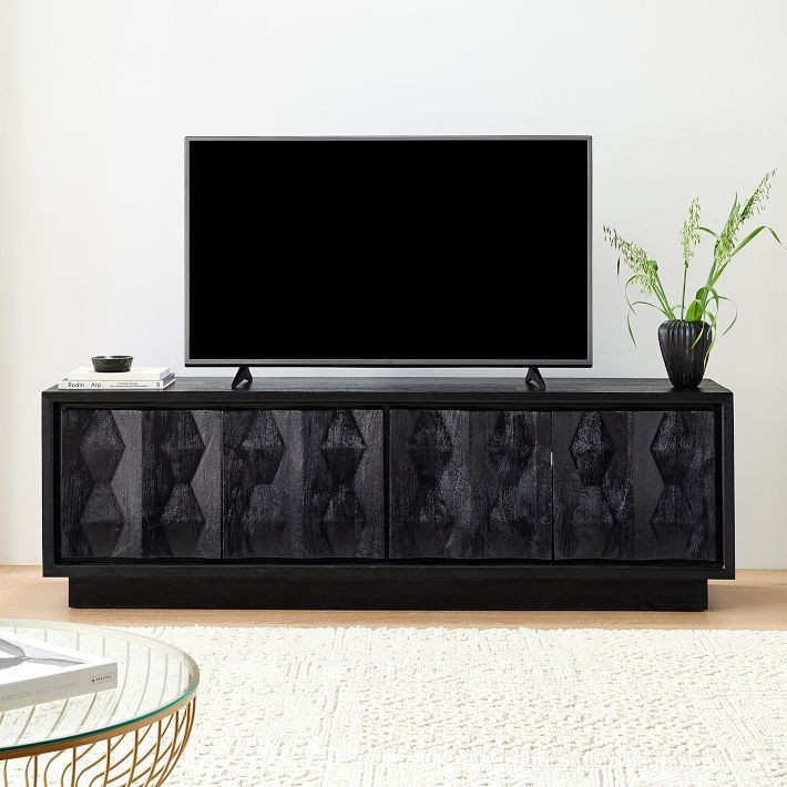Carved Pattern Media Console (60"–80") | West Elm (US)