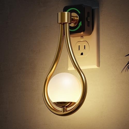 L LOHAS LED Night Lights Plug Into Wall: Dusk to Dawn Sensor, Soft White 3000K Nightlight, 0-100LM Adjustable Brightness, 330°Rotating Plug in Night Light for Bathroom, Hallway, Bedroom, Stairway | Amazon (US)