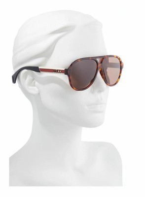 Gucci 59 mm Aviator Tortoiseshell pattern Logo Sunglasses Unisex | eBay US