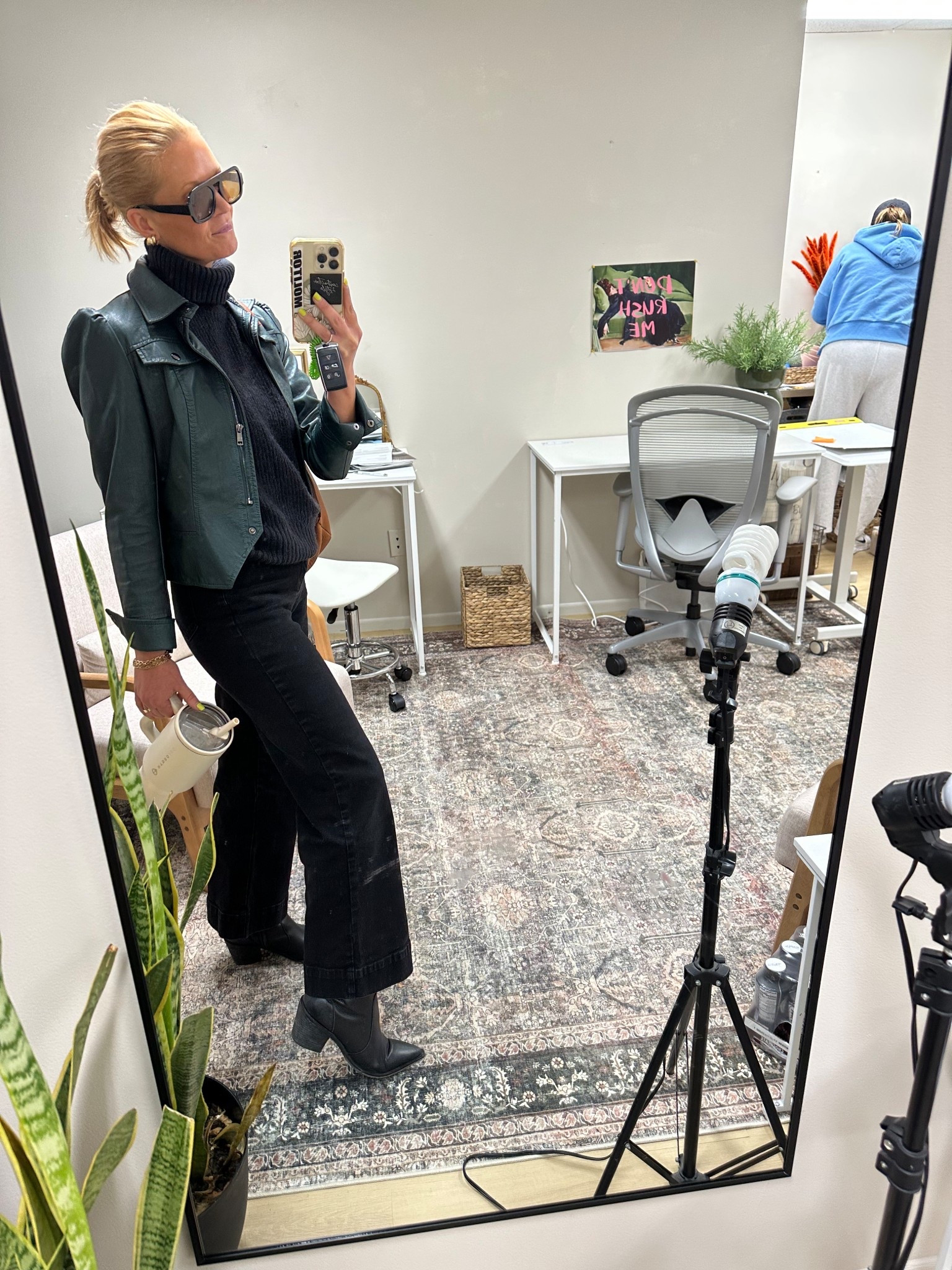 Fall work fit! Linking some cute similar faux leather blazer style jackets. 

#LTKU #LTKOver40 #LTKWorkwear