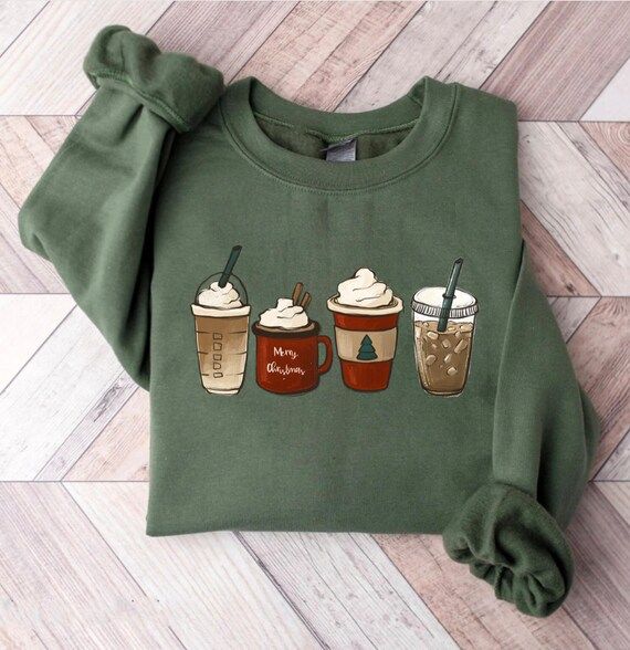 Christmas Coffee Sweatshirt Christmas Sweater Cute Christmas - Etsy | Etsy (US)