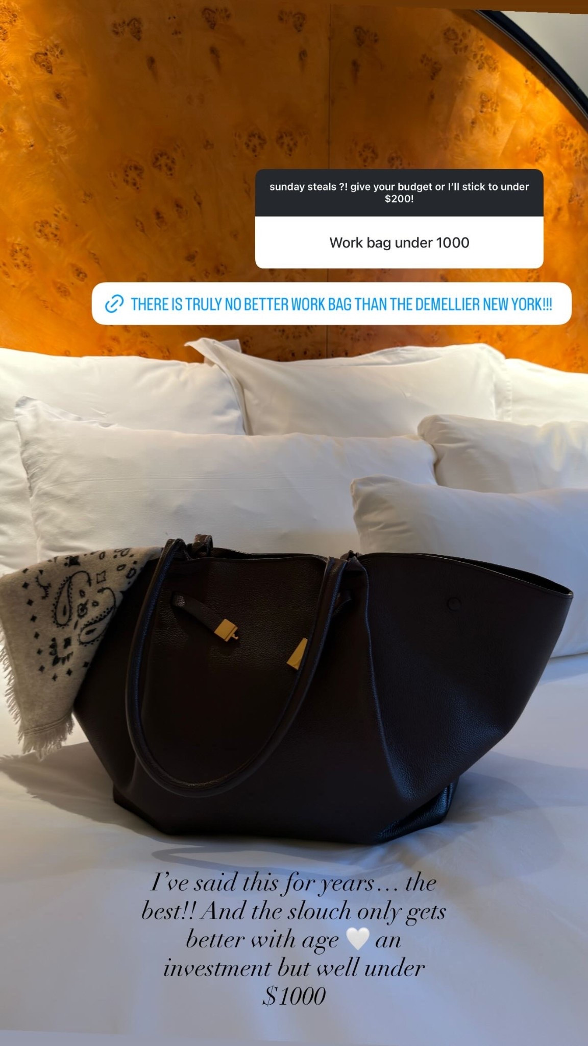 I’ve said this for years… the best!! And the slouch only gets better with age 🤍 an investment but well under $1000 @demellierlondon