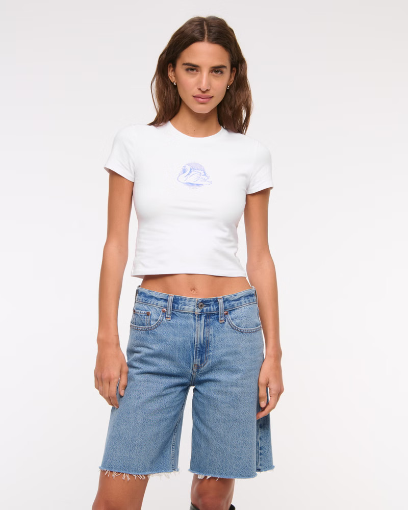 Women's Mid Rise Jort | Women's Bottoms | Abercrombie.com | Abercrombie & Fitch (US)