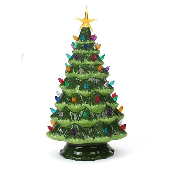 Ceramic Christmas Tree That Lights Ups-Inspired Vintage Christmas Tree-Indoor Christmas Decoratio... | Wayfair North America