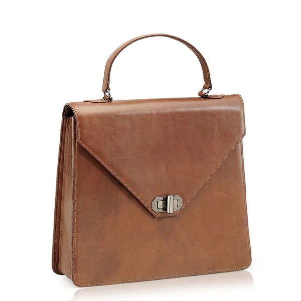 Handmade Phive Rivers Brown Leather Satchel Handbag (Italy) | Bed Bath & Beyond