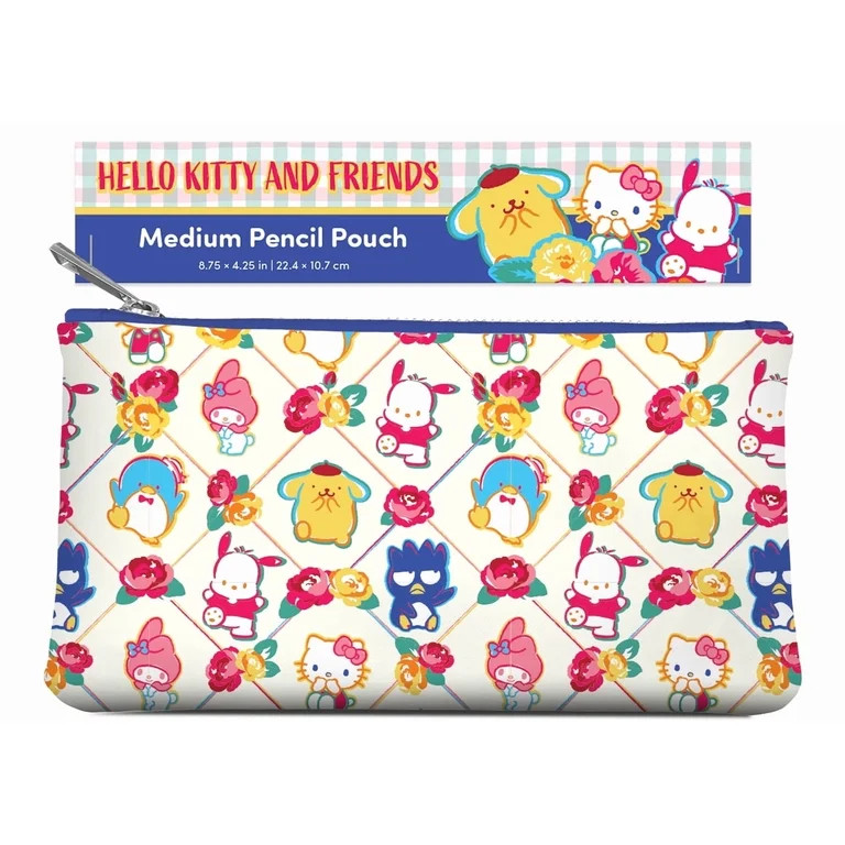 Studio Oh! Hello Kitty\u00ae & Friends Wildflowers Medium Pencil Pouch, 8.75" x 4.25" | Walmart (US)