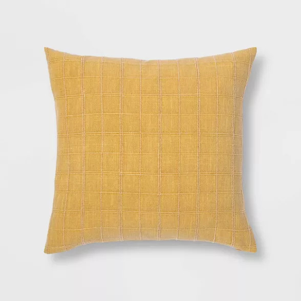 Woven Washed Windowpane Throw Pillow - Threshold™ | Target