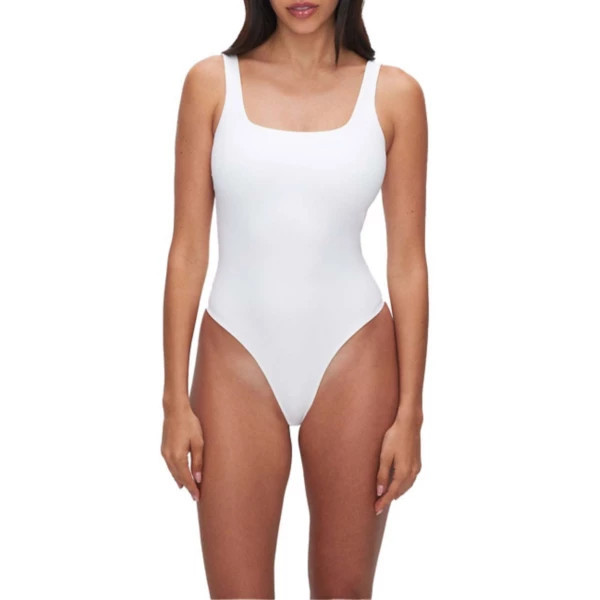 Women's GOOD AMERICAN Scuba Modern Bodysuit Large White | Scheels