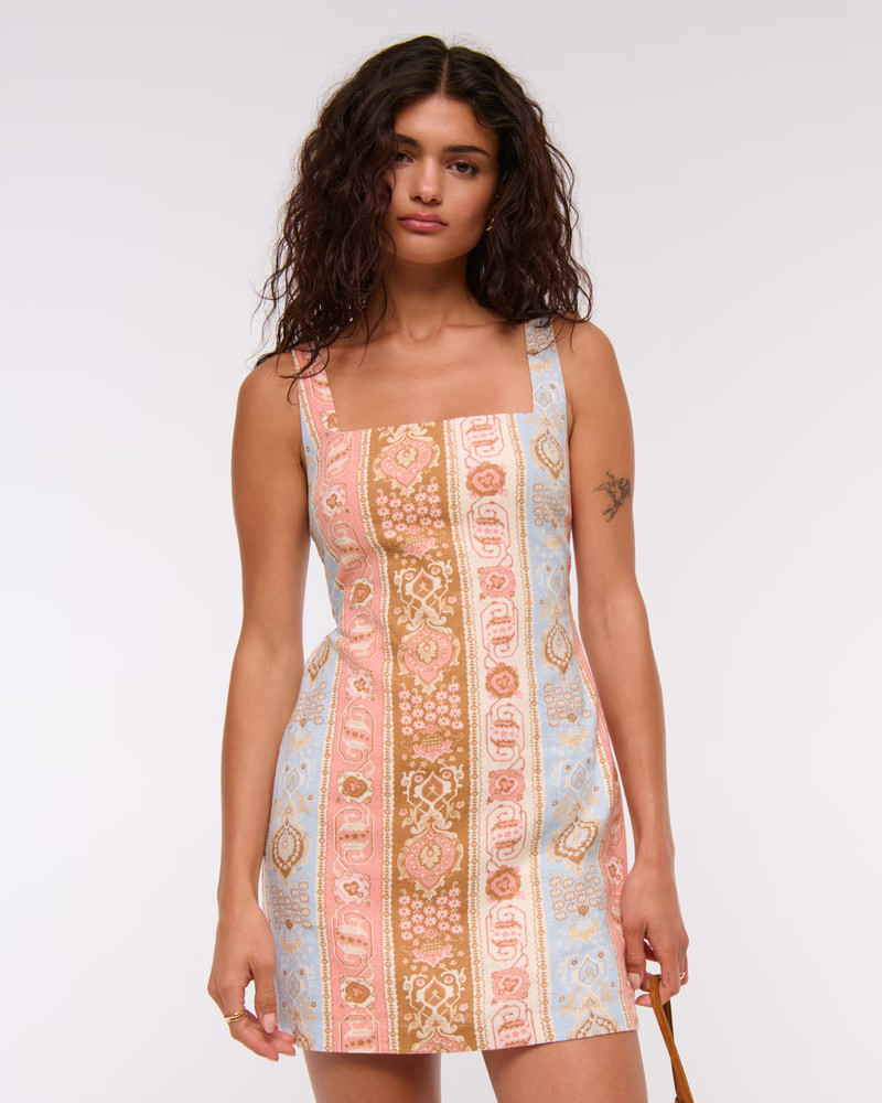 Women's The A&F Scarlett Squareneck Linen-Blend Skort | Women's Dresses & Jumpsuits | Abercrombie... | Abercrombie & Fitch (US)