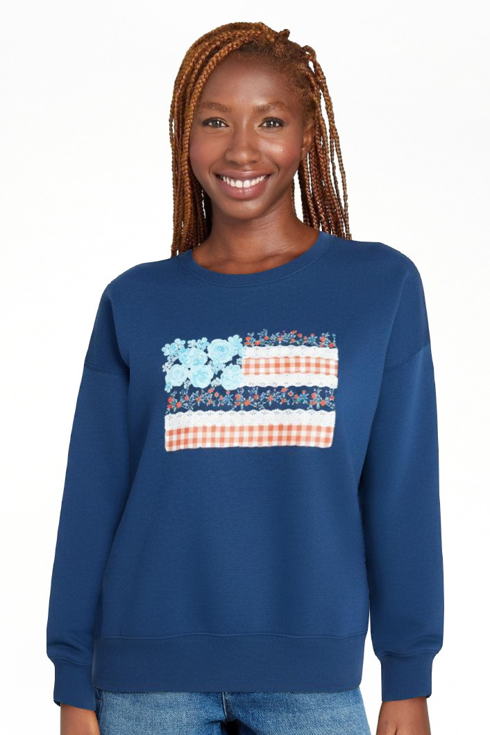 No Boundaries Boxy Americana Sweatshirt with Long Sleeves, Women's XXS-4X | Walmart (US)